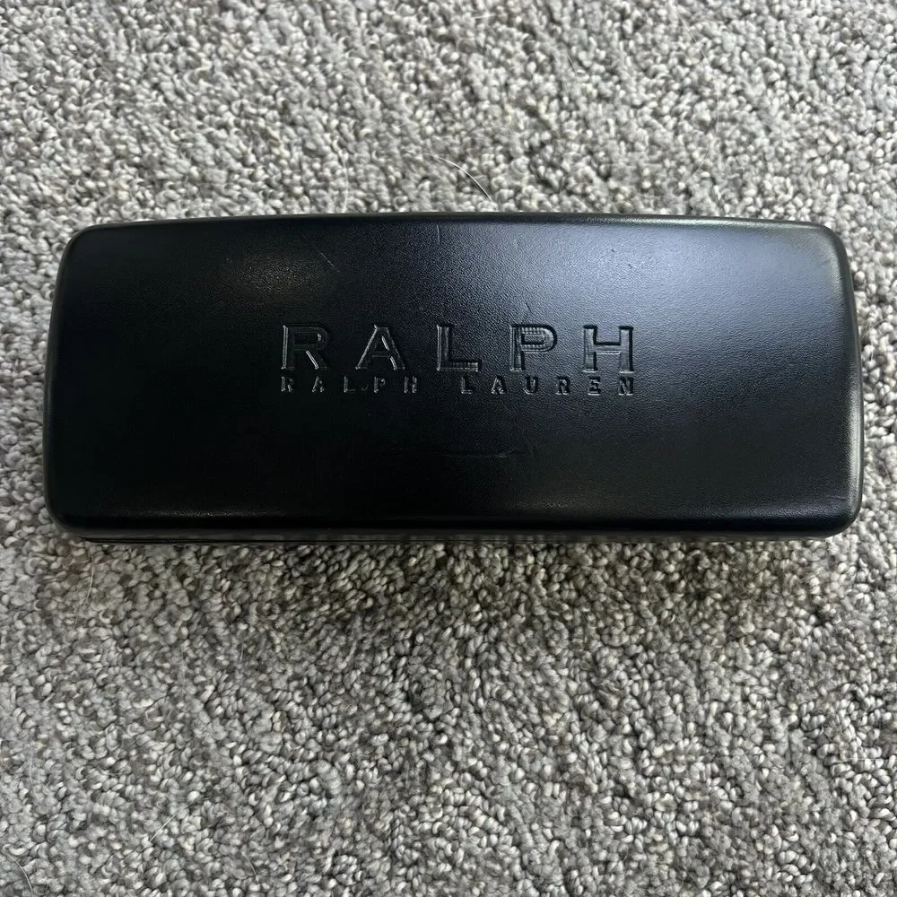 Ralph Lauren Hard Clam Shell Glasses Case Black Sealed Wipe Cloth‎ Velvet Lined